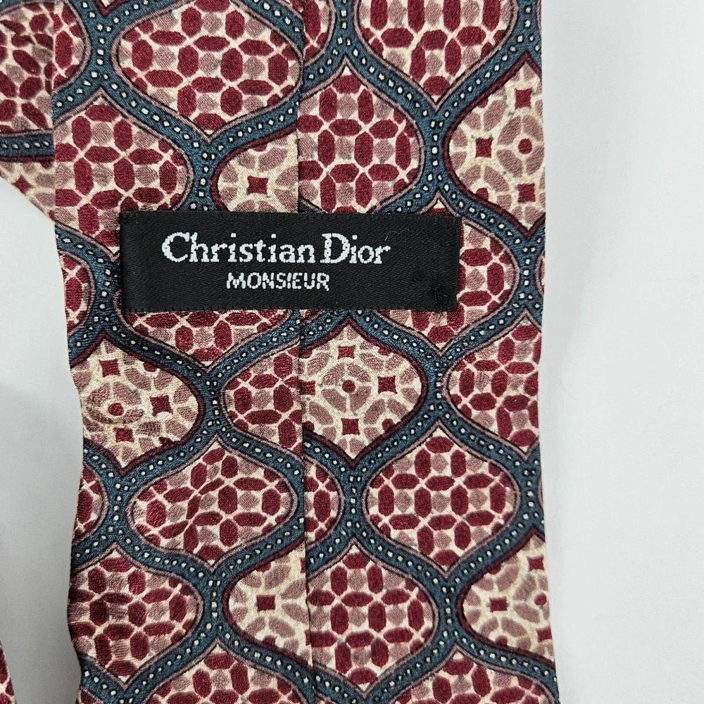 Christian Dior Monsieur Tie Mens Geometric All‎ Over Print Vintage